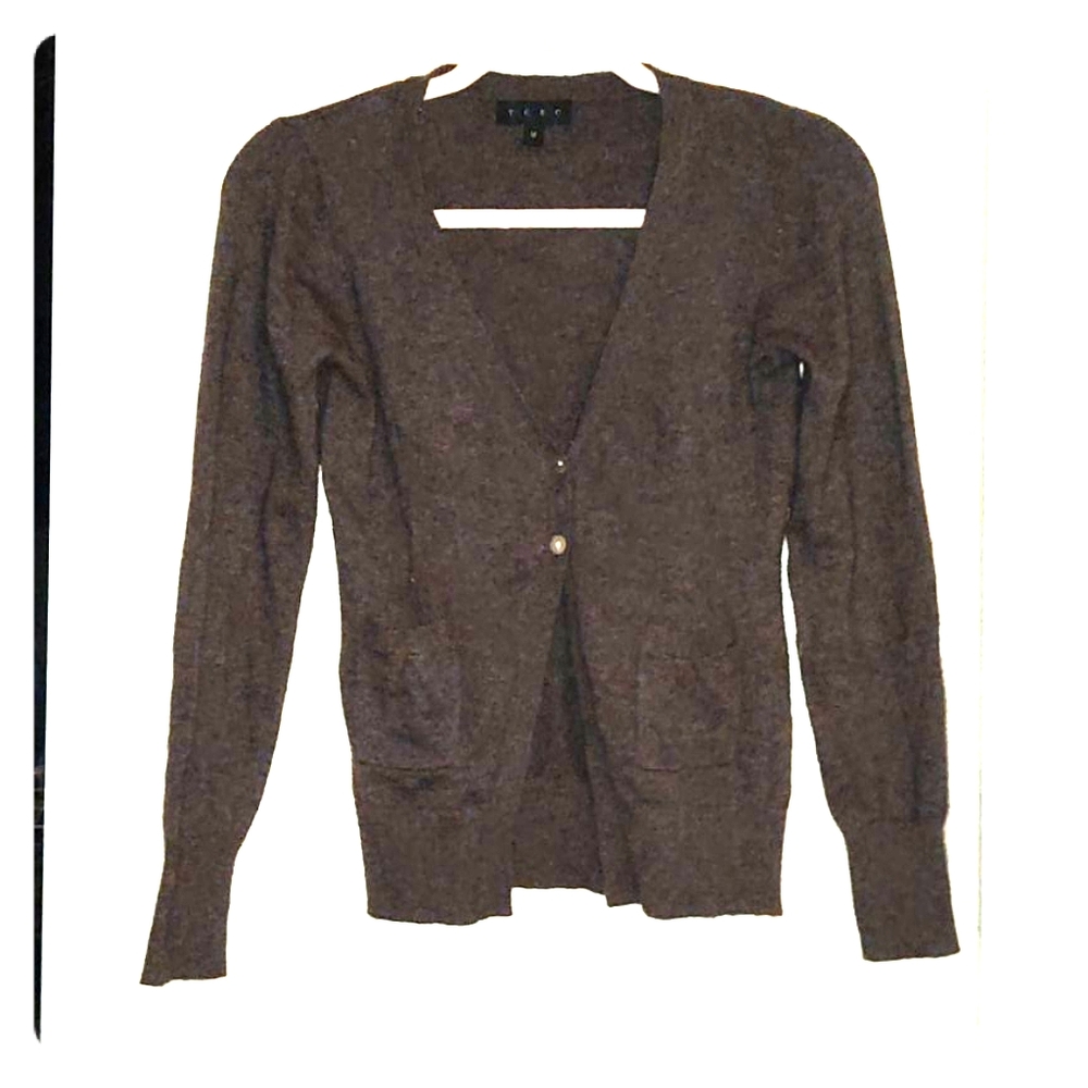 Brown cashmere blend cardigan